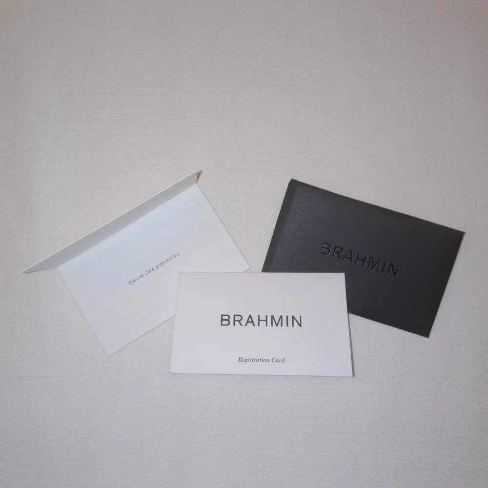 Brahmin Sally Wristlet/Cosmetic Bag Embossed Palm Leaf Print Leather Taupe NWT - Picture 9 of 12